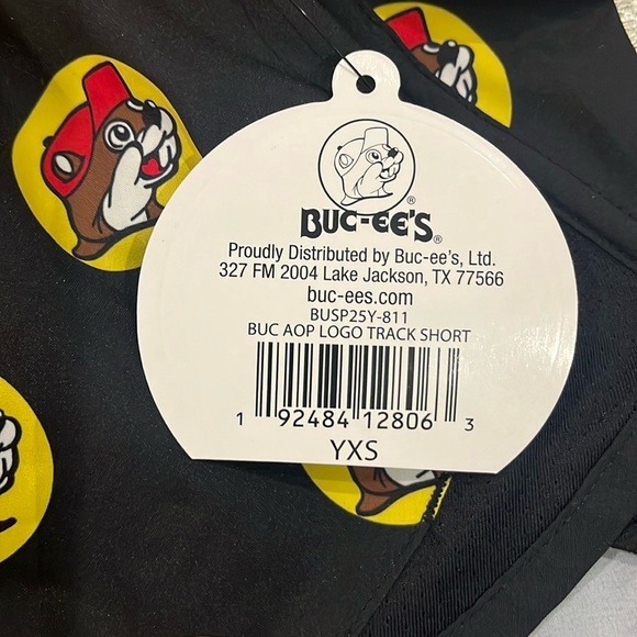 NWT Buc-ee’s Boys Youth Black Logo Active Swim Trunks Shorts Size YXS - Picture 3 of 8